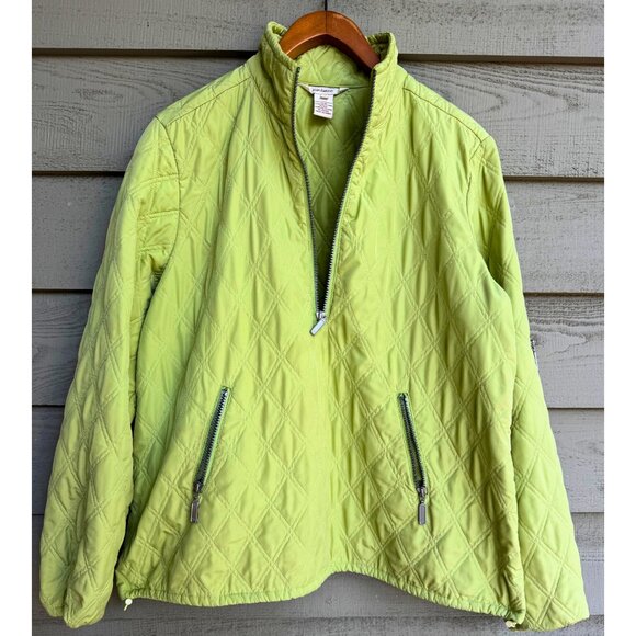 Sundance Quilted Half-Zip Pullover Jacket in Chartreuse Green – Size Large - Picture 2 of 10